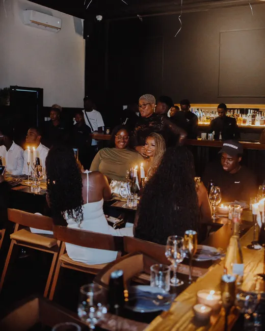 Candles down the long table